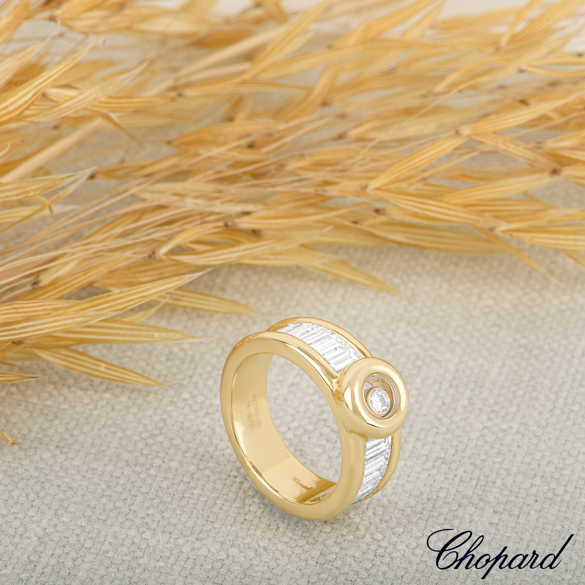 Chopard Yellow Gold Happy Diamonds Ring 82/2211-0107